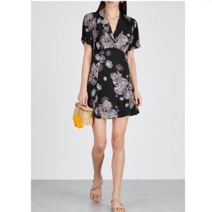 Free People “Blue Hawaii” mini dress black combo
